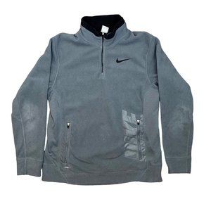VTG Nike Fleece Jacket Men's L Gray 1/4 Zip Therma‎ Fit Sweatshirt Y2K 2000s